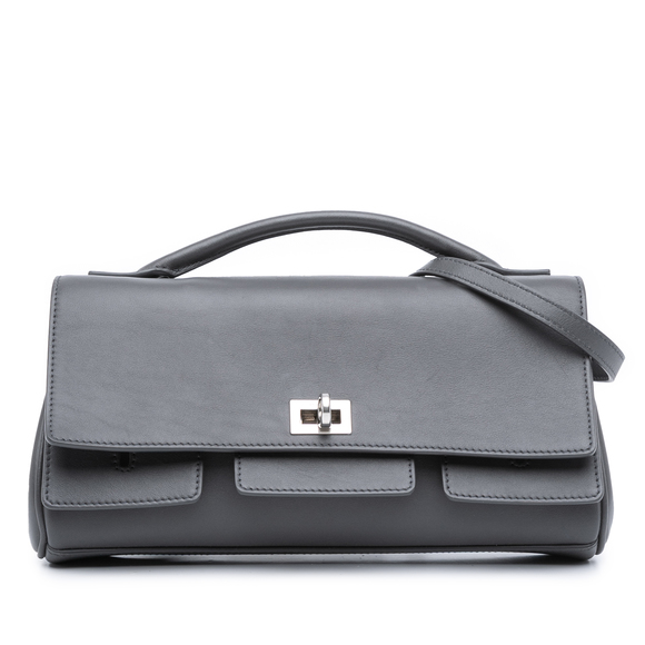 Pre-Loved Balenciaga Small Smooth Calfskin Bel Air Clutch On Strap - Picture 1 of 11